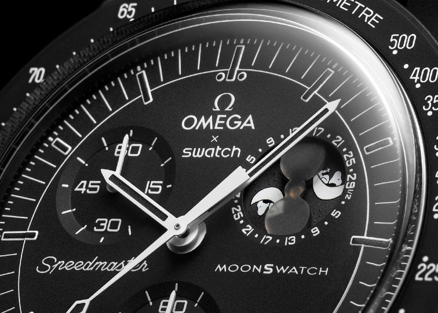 ساعة Omega x Swatch Moonswatch السوداء الفخمة